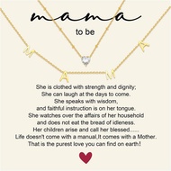 Kalung KSF Mama Mom untuk Wanita - 2Pcs Kalung Hati Mama Bersalut Emas 18K Tidak Mudah Pudar Hadiah 