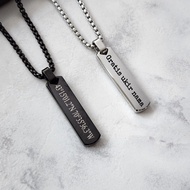 ANTI-RUST TITANIUM NECKLACE WITH BLOCK PENDANT CUSTOM NAMEbebas FOR MEN AND WOMEN KALUNG TITANIUM AN