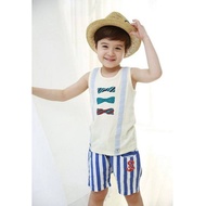 YY010-全新男童色背带背心 + 裤子套装 New Boys Color Strap Vest + Pants Set