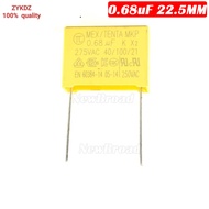 10pcs 0.68uF capacitor X2 capacitor 275VAC 680NF Pitch 22mm X2 Polypropylene film capacitor 0.68uF