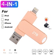 2TB 4 in 1 USB3.0 OTG flash drive Metal Waterproof High speed 1TB 512GB 256GB 128GB U Disk 64GB 32GB