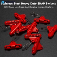 DGF  10PCS Stainless Steel Heavy Duty Lead Weight Swivel with Double Safety Snap Weight Clip for Cat