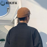 KIKIFA Men Women Skullcap, Solid Color Cotton Brimless Hat Unisex, Retro Dome Docker Cap Bonnet Melo