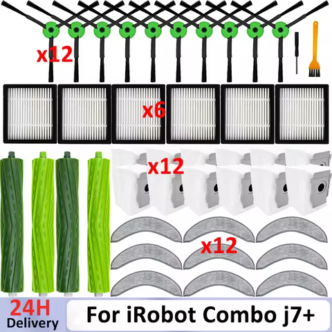 For iRobot Roomba Combo j7+, j9+, 10 Max Robot Vacuum Cleaner Part Main Side Brush Hepa Filter Mop C