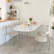 Slate Suspension Acrylic Backing Wall Small Apartment Semicircle Dining Table Chair Dining Table Com