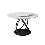 Nordic iron marble 10 people table modern creative round family dining table European restaurant fas