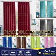 Premium Hook Type Modern Plain Langsir Curtain Semi Blackout Langsir Pintu Langsir Tingkap Door Curtain Ready Stock