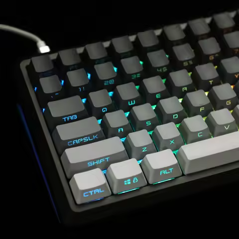 133 Key Polar Day PBT Double Shot Side-lit Shine Through Backlit keycaps For MX Mechanical Keyboard 