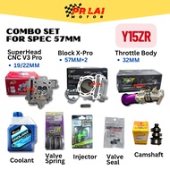 COMBO Set for Spec 57mm Y15ZR REDLEO ESR Block X-PRO CNC SuperHead V3 Pro oval throttle body 19/22mm