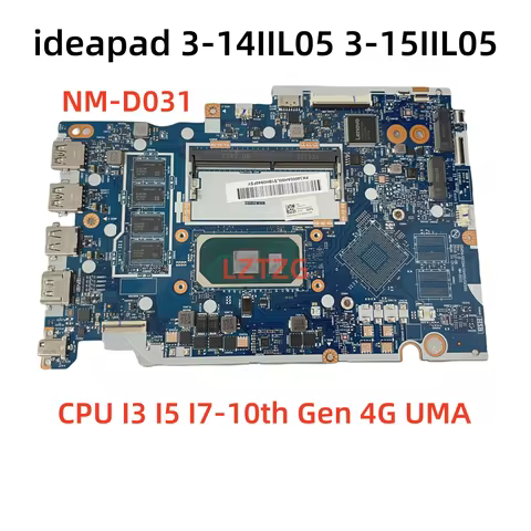 NM-D031 For Lenovo IdeaPad 3-14IIL05 3-15IIL05 Laptop Motherboard CPU I3 I5 I7-10th Gen 4G UMA 100% 