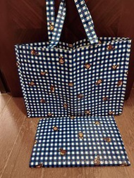 BAPE MILO GINGHAM 環保袋 野餐墊 一套 藍色