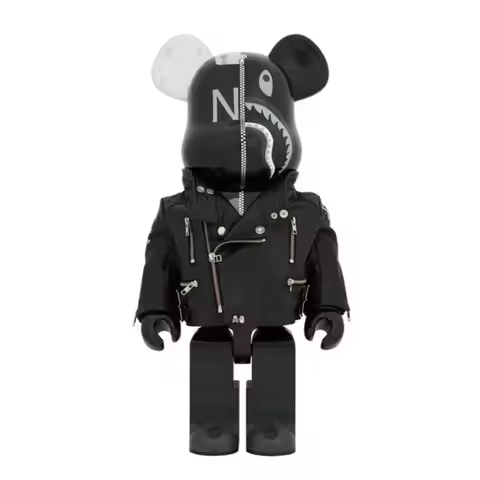 Hot Sales Black Samurai Bearbrick Fluid Bears Resin Craft Accessories Leather Suit Building Blocks f