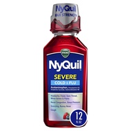 Vicks NyQuil SEVERE Cold and Flu Relief Liquid Berry Flavored Medicine, Maximum Strength, 9-Symptom 