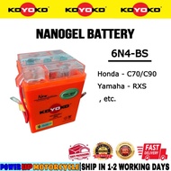 6N4-BS 6N4 KOYOKO NANOGEL GEL BATTERY BATTERI MOTOSIKAL SUZUKI RC80 G-125 HONDA C50 C70 C90 YAMAHA Y