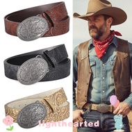 LIGHTHEARTED Western Cowboy Belt, PU Leather Vintage Carved Buckle Embossed Belt, Trendy Y2K Retro P