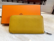 Hermes 正品絲巾長夾 琥珀黃