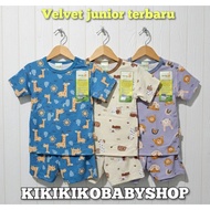 Velvet junior  (( 3pcs )) short Velvet baby oblong suit nb sml lb XL XXL 0-5 years