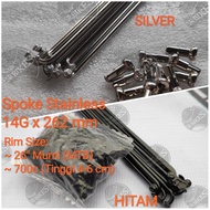 Spoke Spokes 14G x 262 mm MTB 26" FIXIE RB 700c STAINLESS