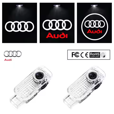 2pcs Car Door Projector HD Wireless Welcome LED Light Badge For Audi C7 C6 C5 B5 B6 B7 B8 B9 D3 Q3 Q