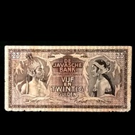 uang kuno indonesia seri wayang 25 Gulden ttd Smith super rare