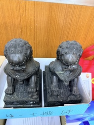 🈹古董石獅子擺件 一對 “antique stone lion