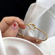 Bangle Bracelet Simple Knot Bangle Cuffs for Women Stretch Bracelet Gold and Silver Knot Bangle
