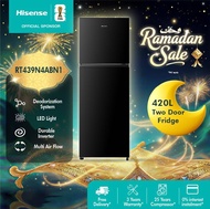 [FREE SHIPPING] Hisense 2 Doors Inverter (420L) Refrigerator Fridge RT439N4ABN1 - Black Metal