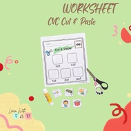 LearnWithFan • Phonics Worksheet CVC Cut & Paste