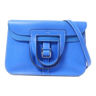 HERMES Clemence皮革Halzan 31銀扣手挽肩背兩用袋