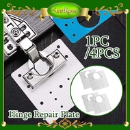 4Pcs Cabinet Hinge Repair Plate Kit, Stainless Steel Hinge Repair Board Repair Brackets with Screws