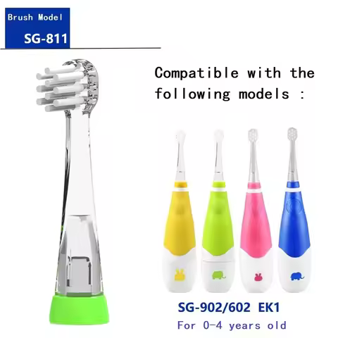 4 Pcs SG-811 Kids Replaceable Brush Heads For Seago SG902/SG602/EK1 Electric Toothbrush Head Ultral 