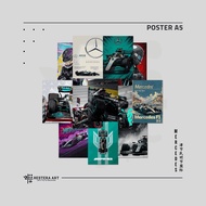 Formula 1 F1 Wall Poster A5 Poster Contents 12 Pcs Wall Sticker | Poster F1 Formula One Team Mercede