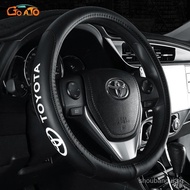【In stock】GTIOATO Car Leather Steering Wheel Cover Suitable For 38CM Breathable Steering Wheel Protective Cover Car Interior Accessories For Toyota Sienta Hiace Vios Corolla Altis