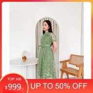 PROMO PRICE / ANNABELLE ML XL Christmas Party Dress Brocade Tile Simple Elegant Luxurious Korean Sty