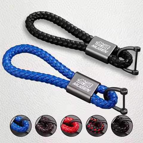 Custom LOGO Braided Rope Keyring Metal Keychain For Honda Civic Fk7 Fit Fk2 Mugen Fk8 Type R Accord