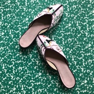 早上好手繡平底鞋無包跟/ 拖鞋 繡花 刺繡 蘇繡 絲綢 緞面 手工繡