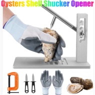 Oysters Shell Shucker Opener Kit with Oyster Shucking Knife Glove and Clamp, Clam Opener Machine