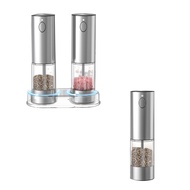 Electric Salt and Pepper Grinder Set USB Rechargeable Adjustable Coarseness Automatic Spice Mills