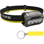Nitecore HA23 UHE 600 Lumen MCT Lampu Depan Luaran Suhu Pelbagai Warna Tag Lampu AAA Ringan (Hitam)