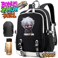 ABS03 - Boys' School Bags, Elementary School Boys' Bags, Motifs Free FireFF, Elementary School Child