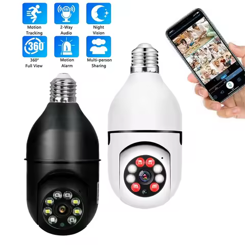 Ycc365 Plus E27 Surveillance Bulb Camera Night Vision Full Color Automatic Human Tracking Zoom Secur