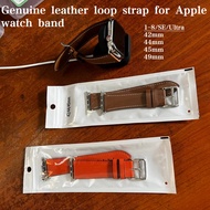 Genuine leather loop strap for i watch band Series 1-8 Ultra 49mm 45mm 44mm 42mm for i watch 6 SE 5 