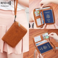 Anti-theft RFID Passport Holder Zipper Document Wallet Money Clip Multifunctional Travel Beg pasport