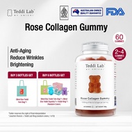 【Official】Unichi Rose Collagen Teddi Lab Gummy (60 Gummies) Hydrolysed Marine，Anti-Aging，Reduce Wrin
