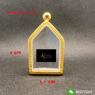 Laser gold plated amulet casing for khun paen