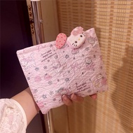 Large Capacity Pink Cat Cosmetic Bag Nylon Toiletry Pouch with Sequin Detail