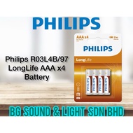 Philips R03L4B/97 LongLife AAA x4 Battery