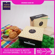 Dus kue dus ulang tahun dus makanan dus snack dus kue kecil motif anyam bambu Uk. 12x12 12x14 12x16 