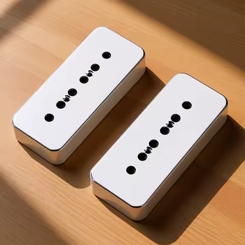P90 Soapbar Pickup Cover Set 50Mm Spacing Nickel Silver Non Plated Bare Metal for Neck Bridge Guitar