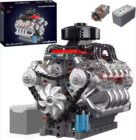 10171 V8 Engine Model Kit - 487 Pcs to Build Your Own Mini Engine That Works - DIY STEM Project Hobb